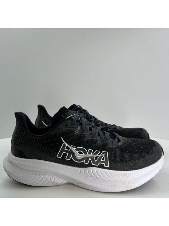 Hoka One One Other - HOKA Mach 6 Running Shoes Mens 12D Lace Up Low Top Mesh Black White 1147790-BWHT